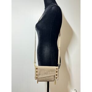 Hammitt Taupe Brushed Gold Levy Convertible Wallet Clutch Crossbody Bag Purse